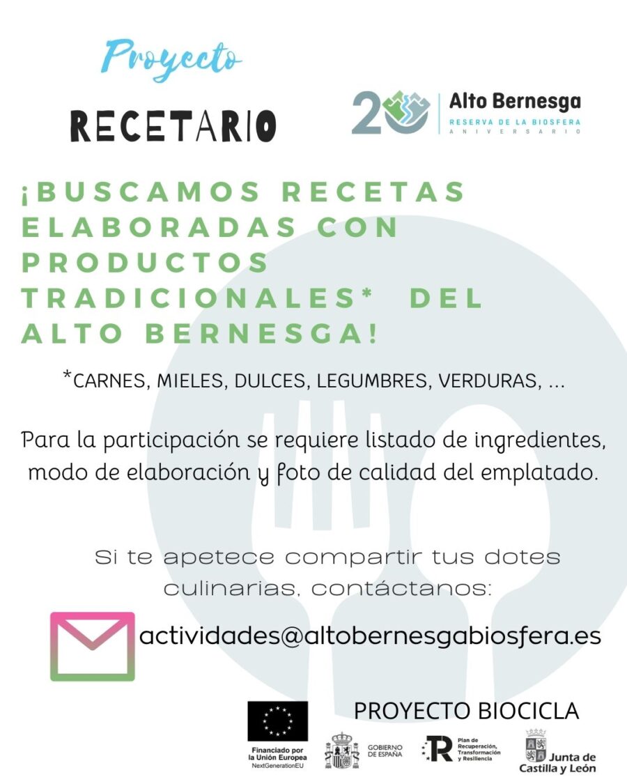 ¡Buscamos tus recetas con productos típicos del Alto Bernesga!