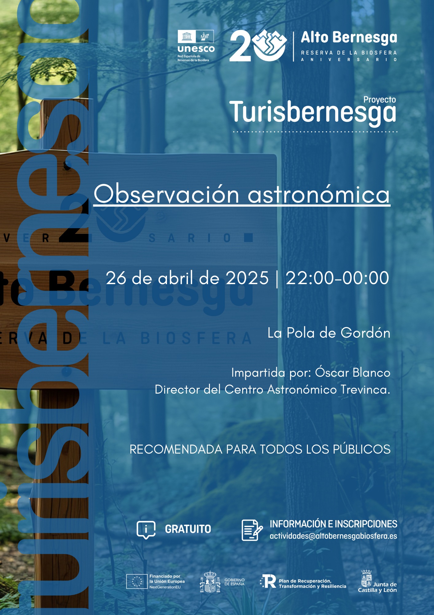 Observación astronómica 26 de abril