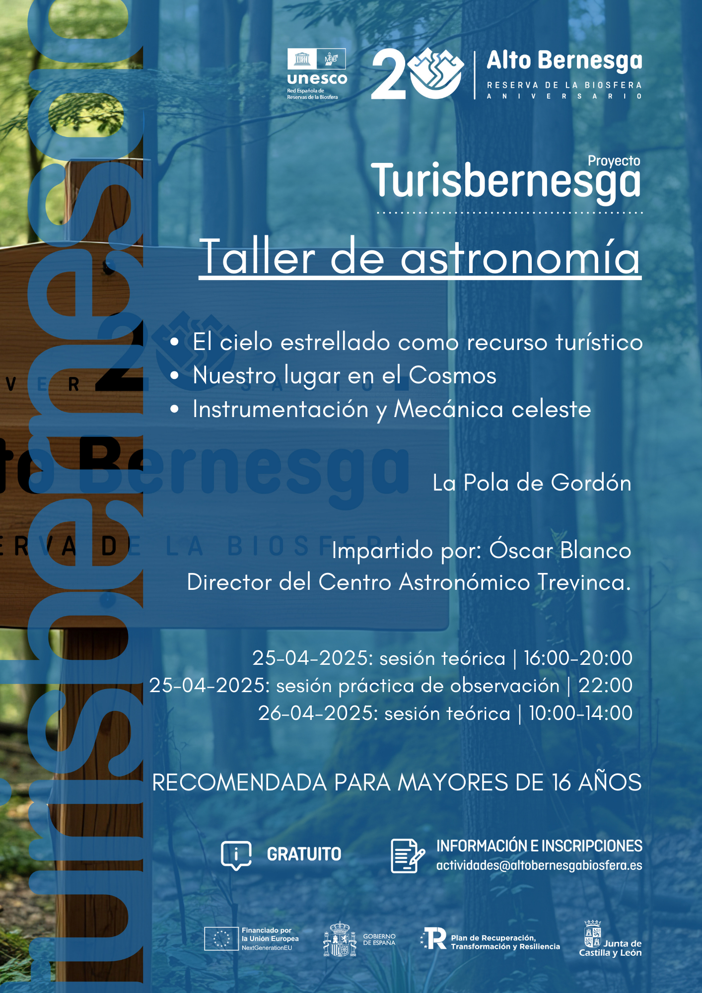 Taller Astronomia 25 y 26 abril